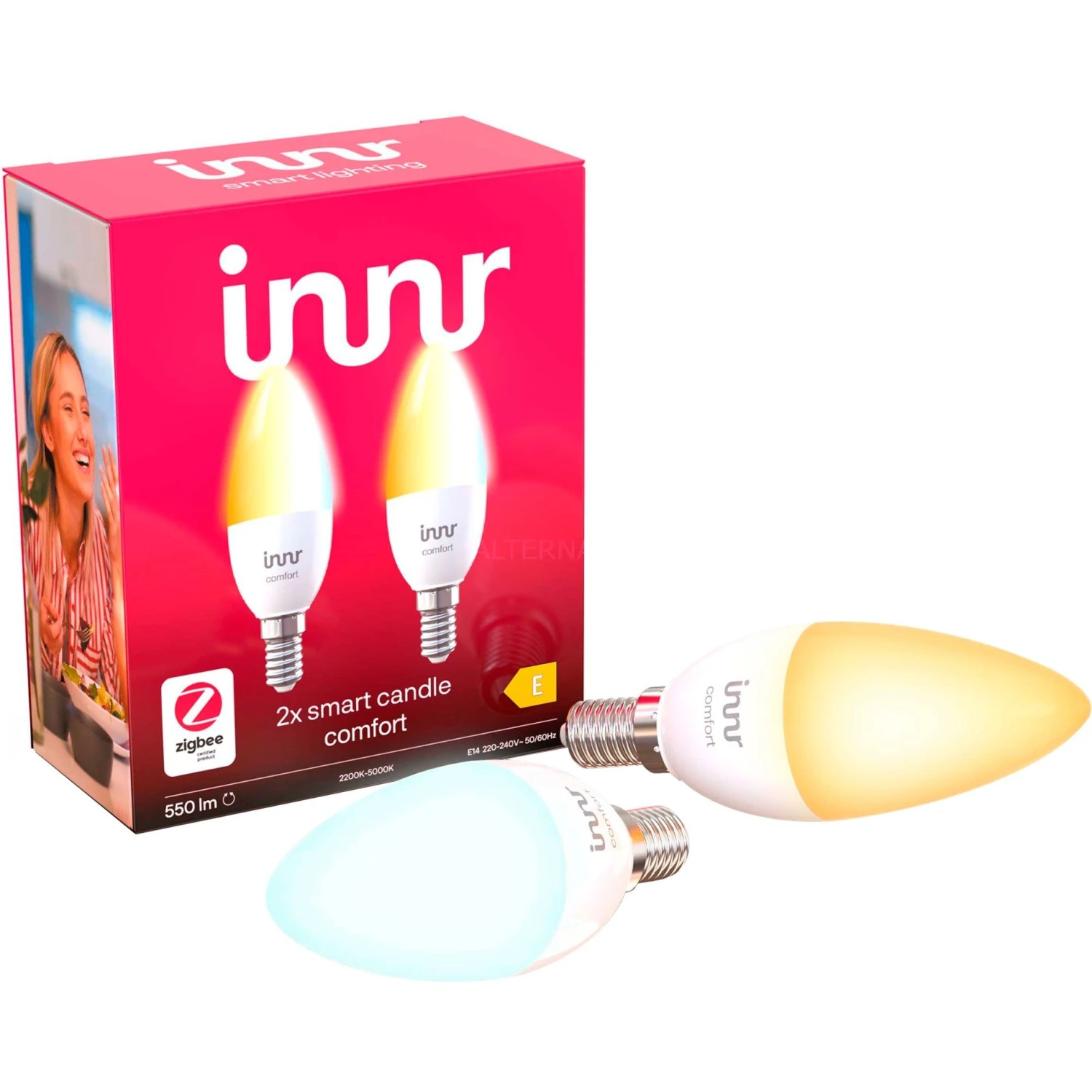 Leuchtmittel INNR Smart Candle Comfort, LED-Lampe (2 Stück, Ersetzt 45 Watt) 3 Leuchtmittel INNR Smart Candle Comfort, LED-Lampe (2 Stück, Ersetzt 45 Watt)