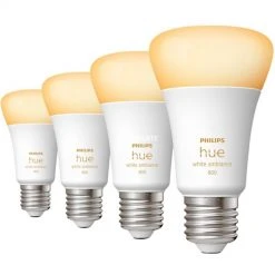 Leuchtmittel Philips Hue E27 Viererpack 4x570lm 60W, LED-Lampe (Viererpack, Ersetzt 60 Watt)