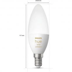 Leuchtmittel Philips Hue White Ambiance E14, LED-Lampe (Doppelpack, Ersetzt 25 Watt) 8 Leuchtmittel Philips Hue White Ambiance E14, LED-Lampe (Doppelpack, Ersetzt 25 Watt) -Smart Home Zubehör Verkaufsgeschäft Philips Hue White Ambiance E14 LED Lampe@@1791959 2