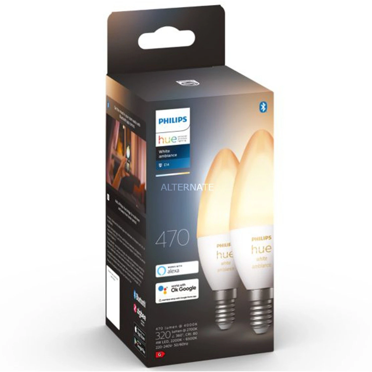 Leuchtmittel Philips Hue White Ambiance E14, LED-Lampe (Doppelpack, Ersetzt 25 Watt) 6 Leuchtmittel Philips Hue White Ambiance E14, LED-Lampe (Doppelpack, Ersetzt 25 Watt) – Bild 4