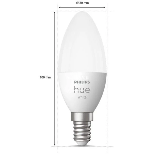 Leuchtmittel Philips Hue White E14, LED-Lampe (Doppelpack, Ersetzt 40 Watt) 5 Leuchtmittel Philips Hue White E14, LED-Lampe (Doppelpack, Ersetzt 40 Watt) – Bild 3