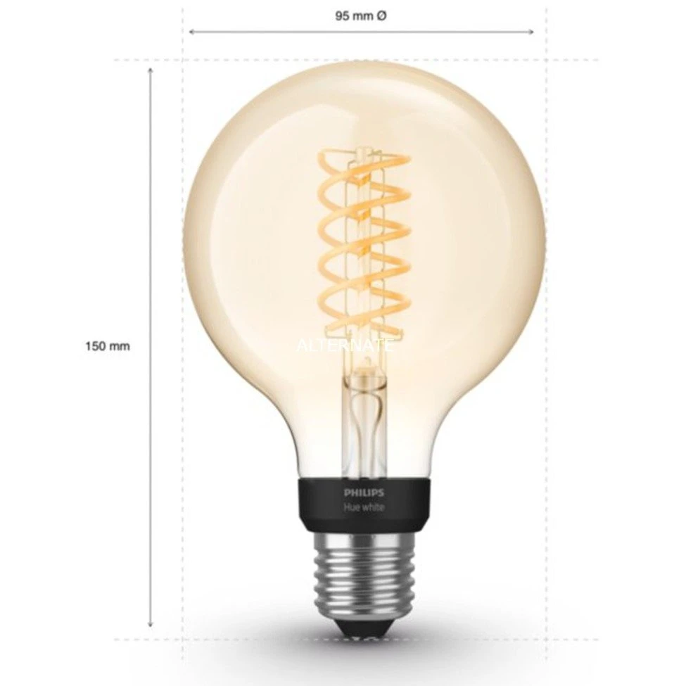 Leuchtmittel Philips Hue White E27 Filament Globe, LED-Leuchte (ersetzt 40 Watt) 4 Leuchtmittel Philips Hue White E27 Filament Globe, LED-Leuchte (ersetzt 40 Watt) – Bild 2