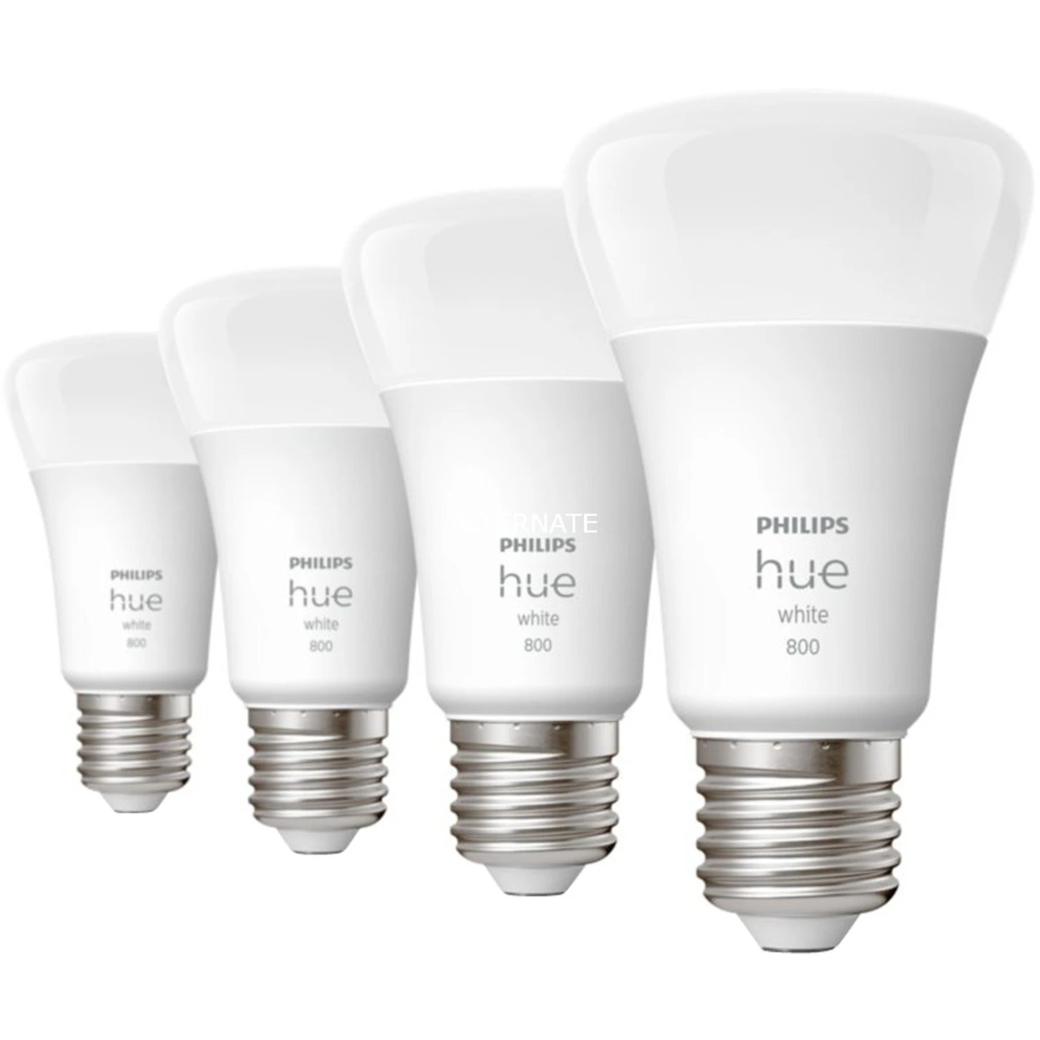 Leuchtmittel Philips Hue White E27, LED-Lampe (Viererpack, Ersetzt 60 Watt) 4 Leuchtmittel Philips Hue White E27, LED-Lampe (Viererpack, Ersetzt 60 Watt) – Bild 2