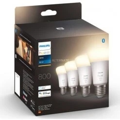Leuchtmittel Philips Hue White E27, LED-Lampe (Viererpack, Ersetzt 60 Watt) 9 Leuchtmittel Philips Hue White E27, LED-Lampe (Viererpack, Ersetzt 60 Watt) -Smart Home Zubehör Verkaufsgeschäft Philips Hue White E27 LED Lampe@@1792001 3