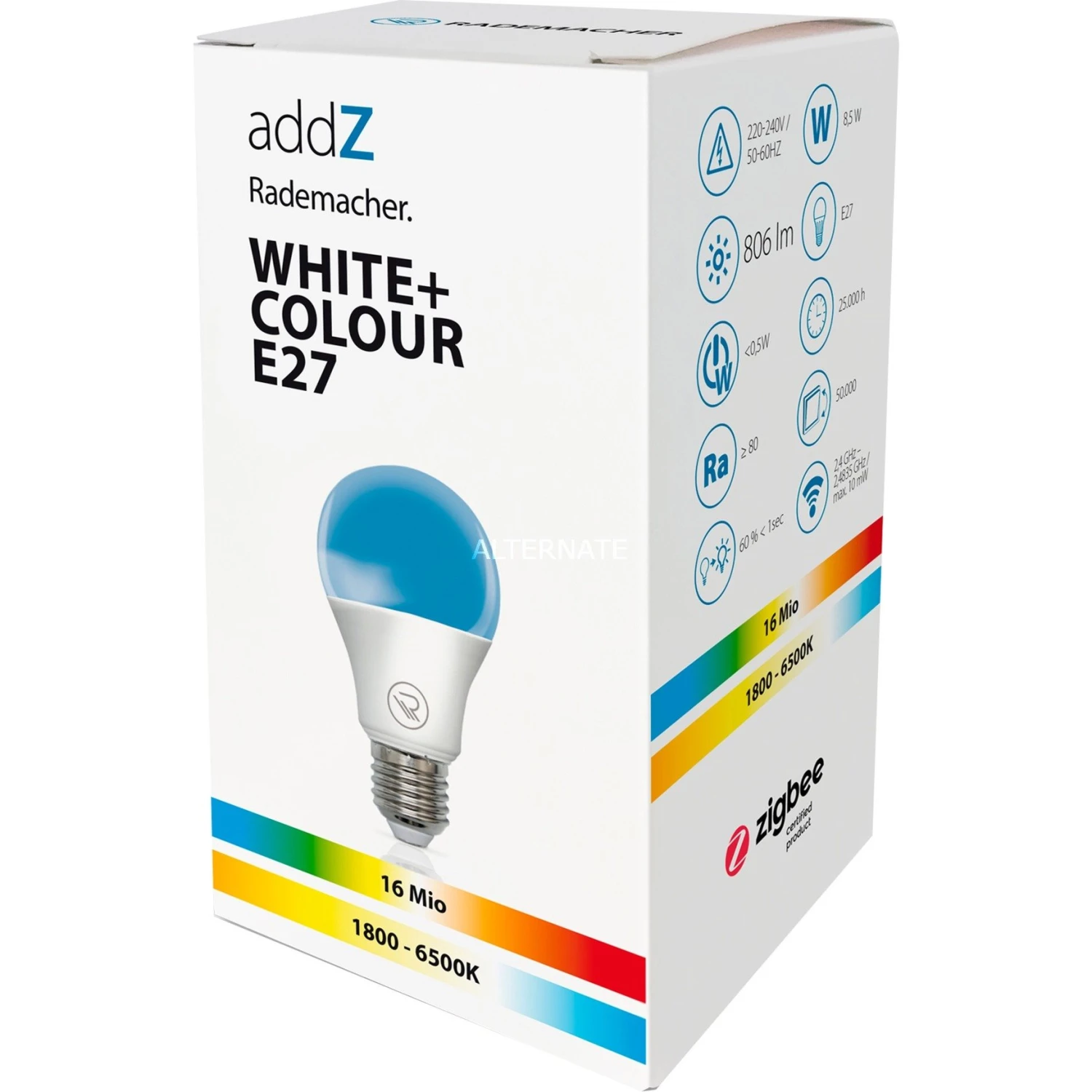 Leuchtmittel Rademacher AddZ White + Colour E27 LED, LED-Lampe (ersetzt 60 Watt) 4 Leuchtmittel Rademacher AddZ White + Colour E27 LED, LED-Lampe (ersetzt 60 Watt) – Bild 2