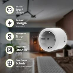 Smarte Steckdosen XLAYER Smart Echo Single, Schaltsteckdose (weiß, WLAN B/g/n) -Smart Home Zubehör Verkaufsgeschäft XLAYER Smart Echo Single Schaltsteckdose@@9laafy00 2